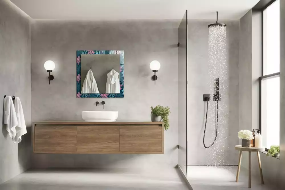 Miroir avec imprimé rectangulaire Palmiers motif coloré