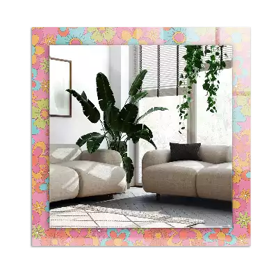 Miroir avec imprimé rectangulaire Groove floral coloré