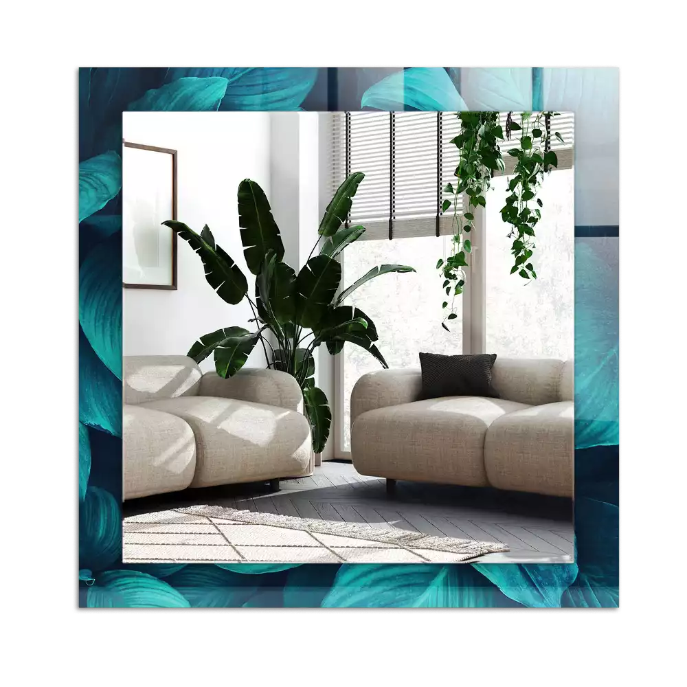 Miroir décoratif rectangulaire Feuilles vertes