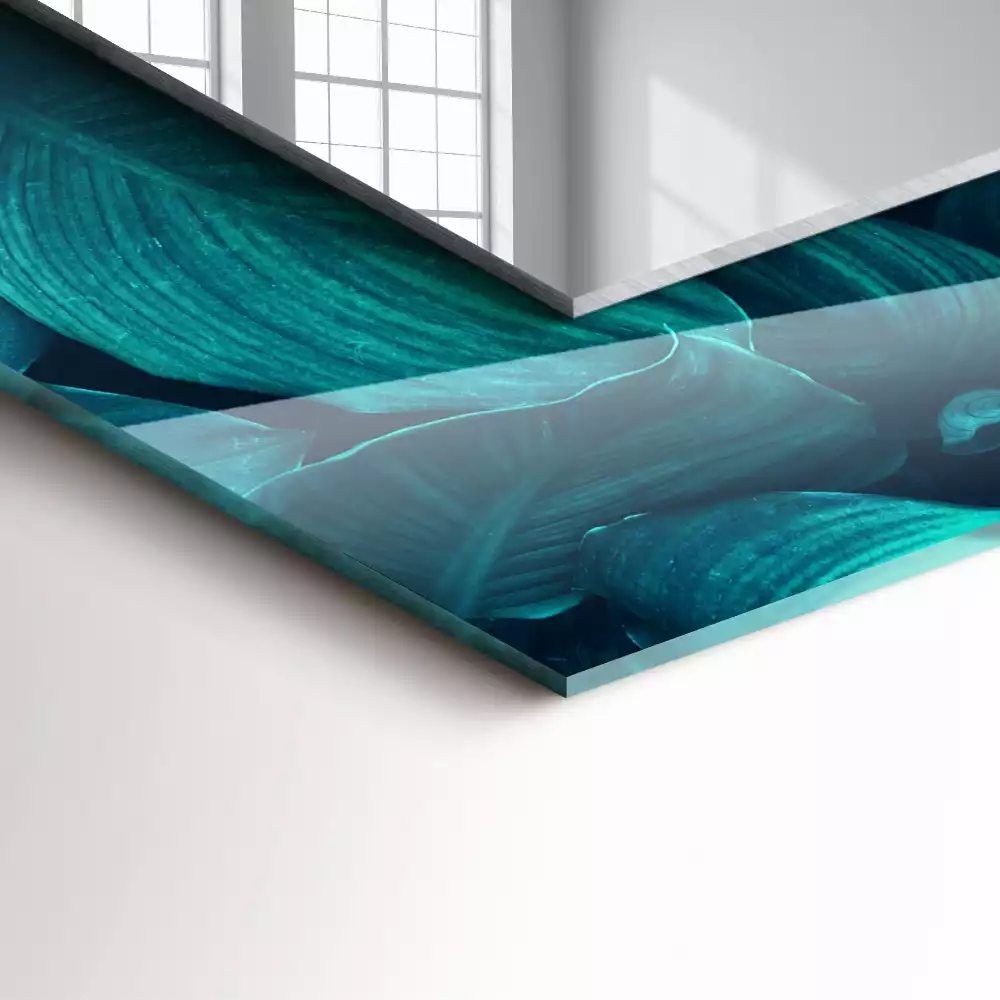 Miroir décoratif rectangulaire Feuilles vertes