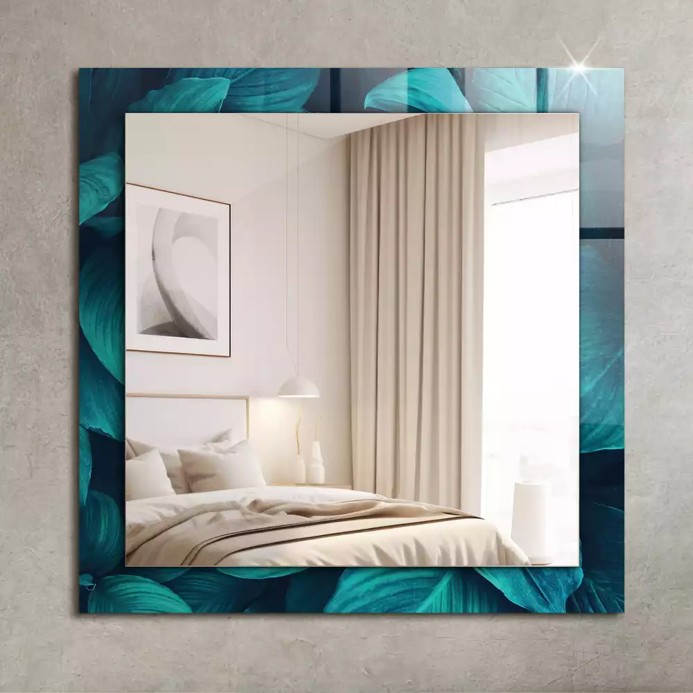 Miroir décoratif rectangulaire Feuilles vertes