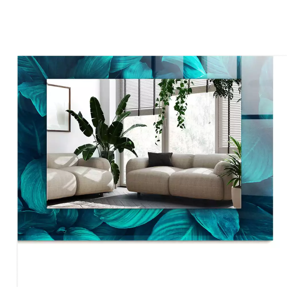 Miroir décoratif rectangulaire Feuilles vertes