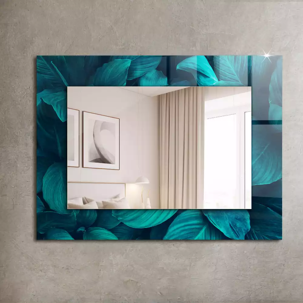 Miroir décoratif rectangulaire Feuilles vertes