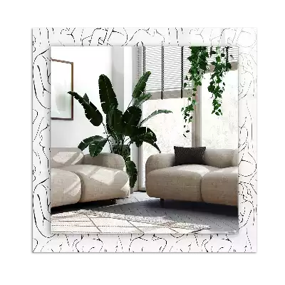 Miroir avec imprimé décoratif rectangulaire Silhouettes féminines croquis