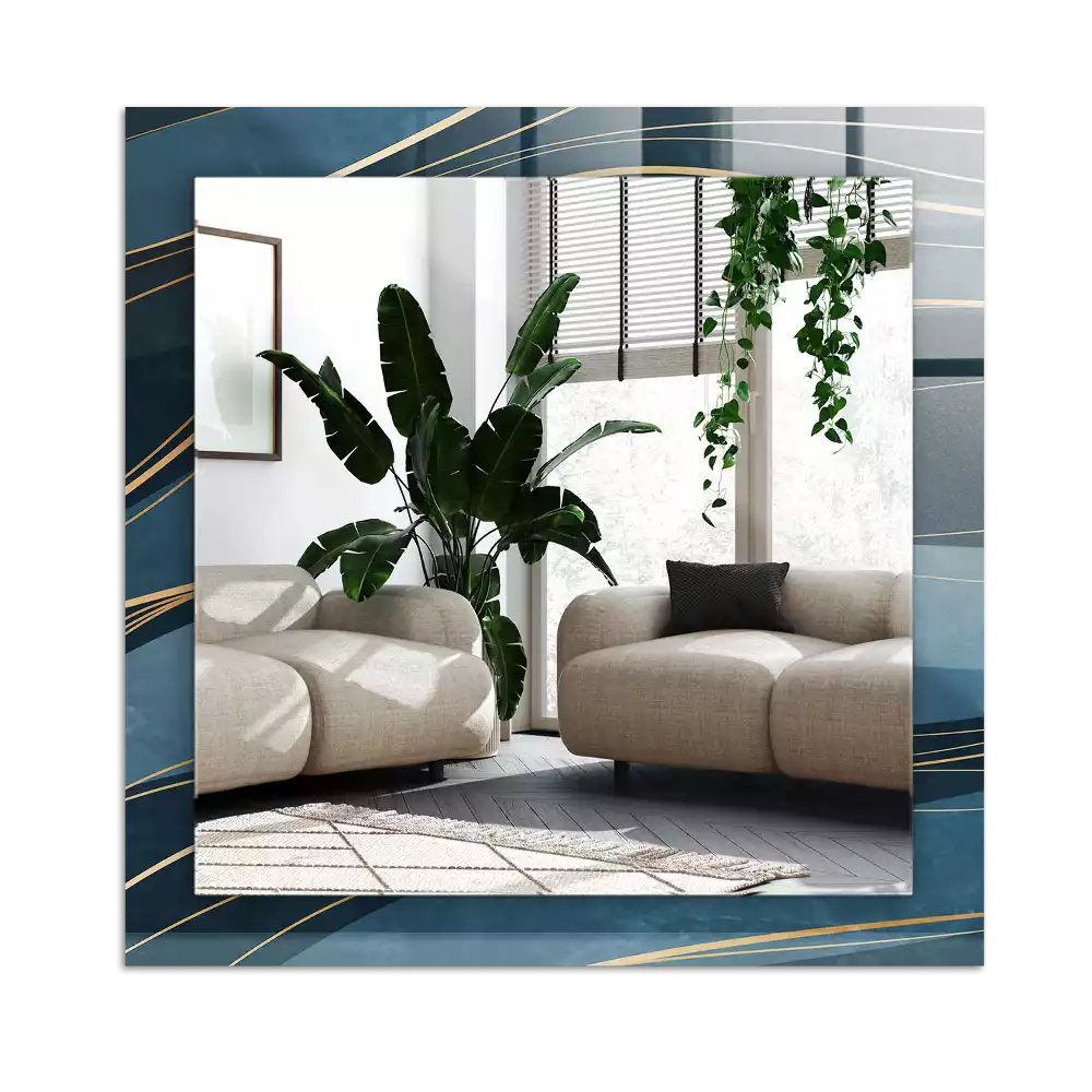 Miroir avec imprimé décoratif rectangulaire Lignes abstraites