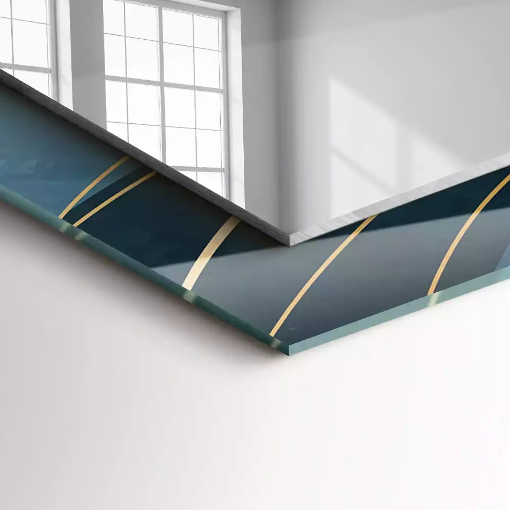 Miroir avec imprimé décoratif rectangulaire Lignes abstraites