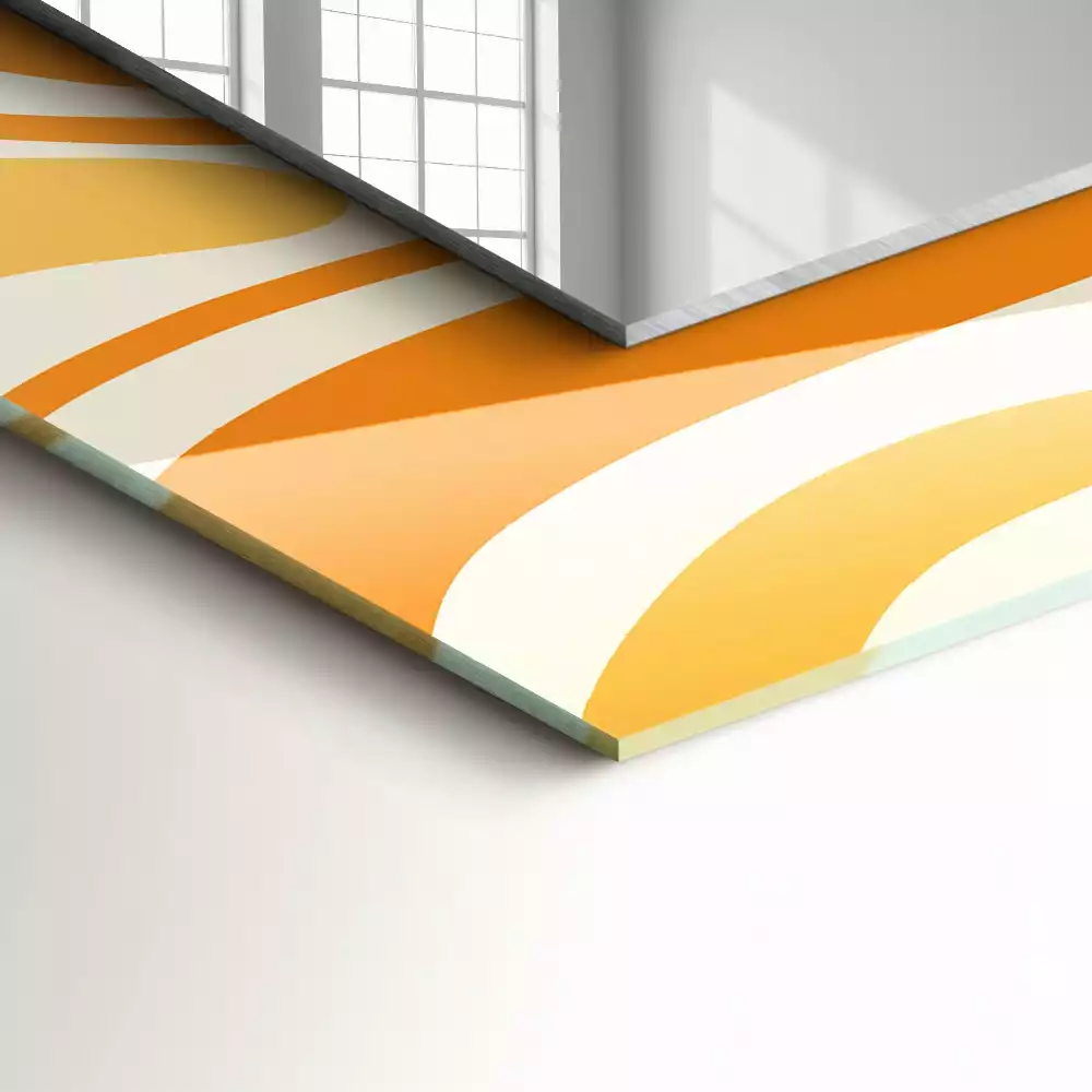 Miroir avec imprimé rectangulaire Motifs orange abstraits