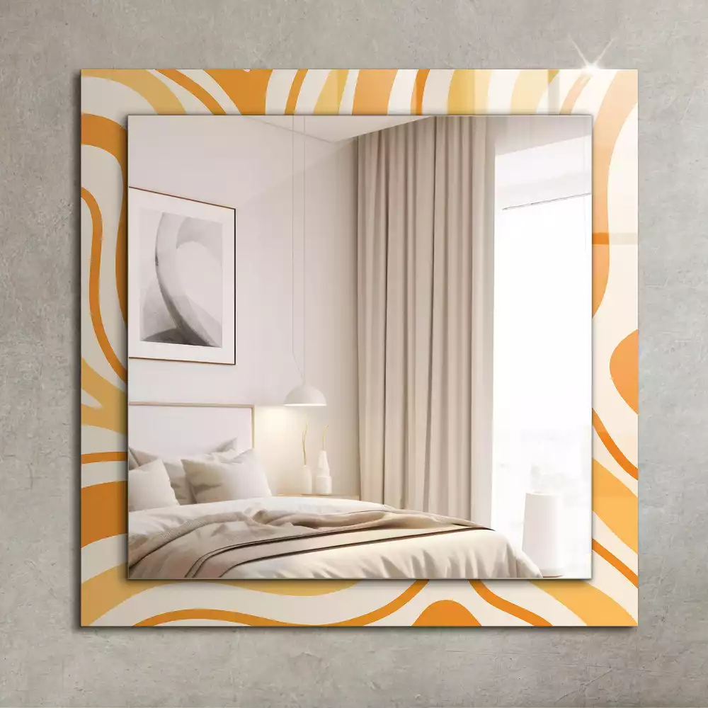 Miroir avec imprimé rectangulaire Motifs orange abstraits