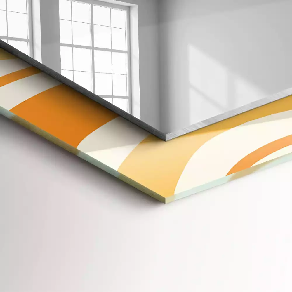 Miroir avec imprimé rectangulaire Motifs orange abstraits