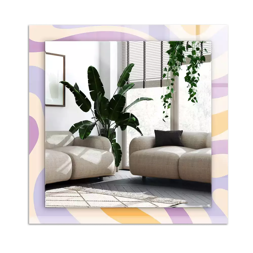 Miroir avec imprimé décoratif rectangulaire Motifs colorés abstraits