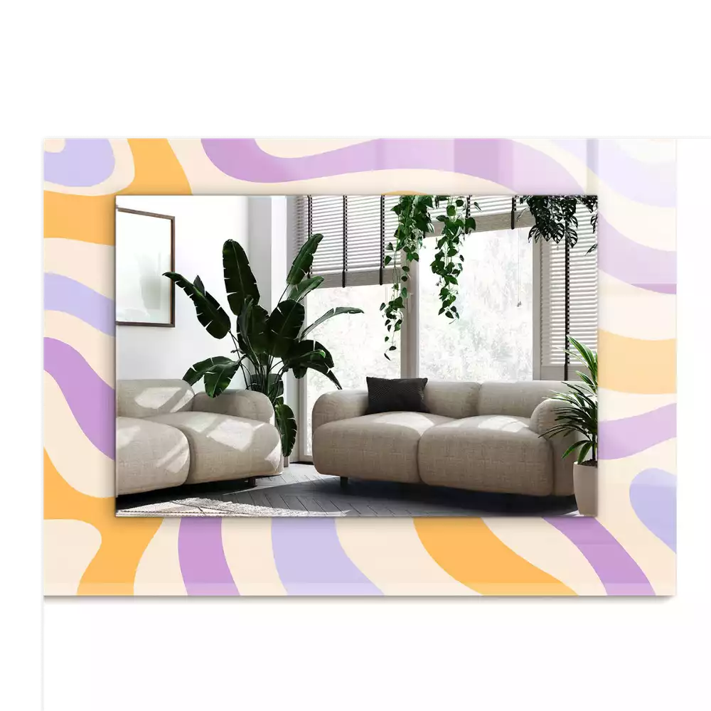 Miroir avec imprimé décoratif rectangulaire Motifs colorés abstraits