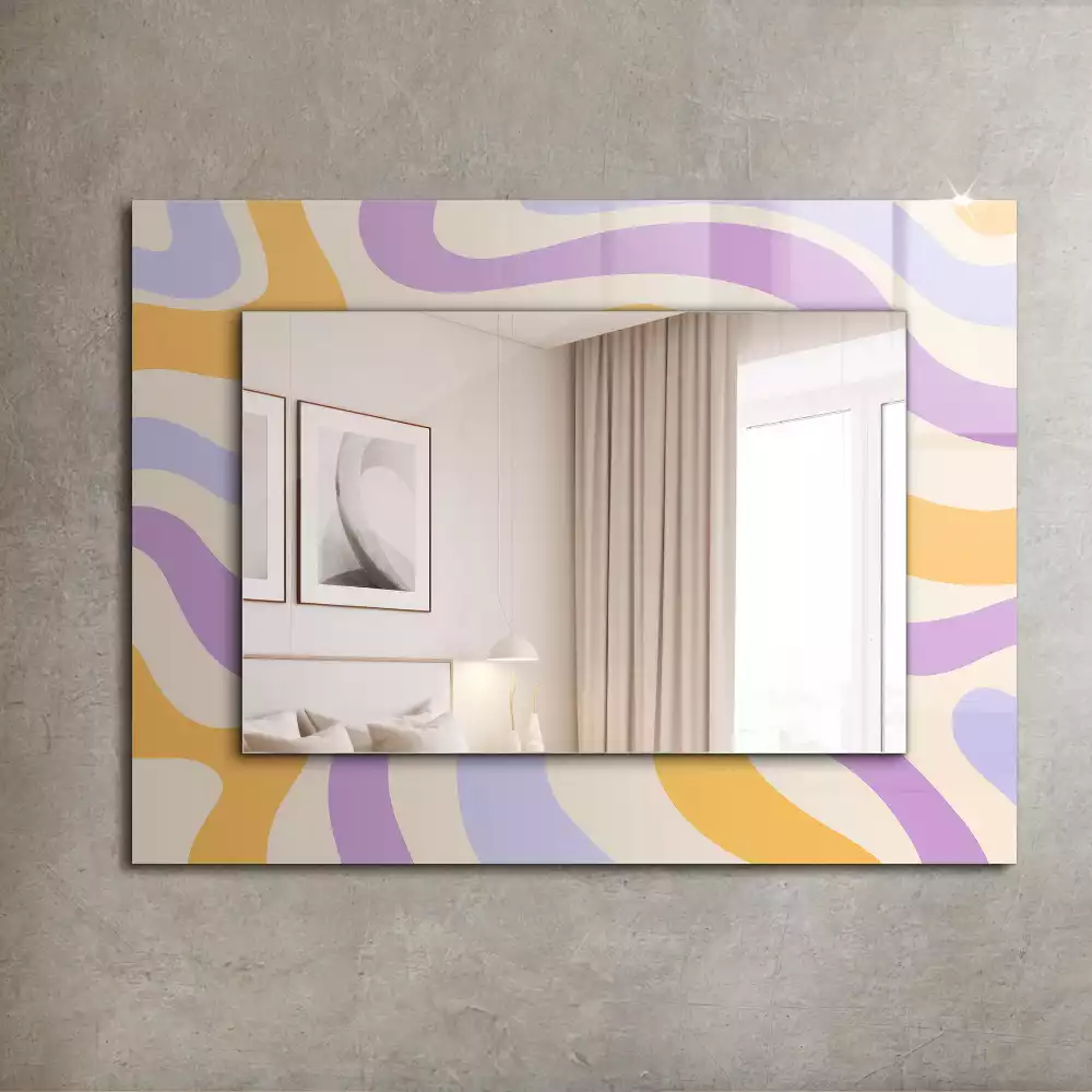 Miroir avec imprimé décoratif rectangulaire Motifs colorés abstraits