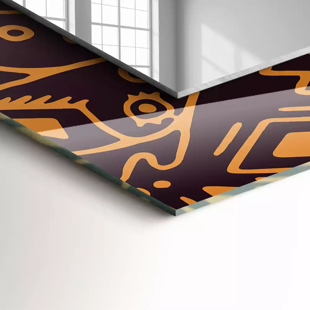 Miroir décoratif rectangulaire Motif ethnique