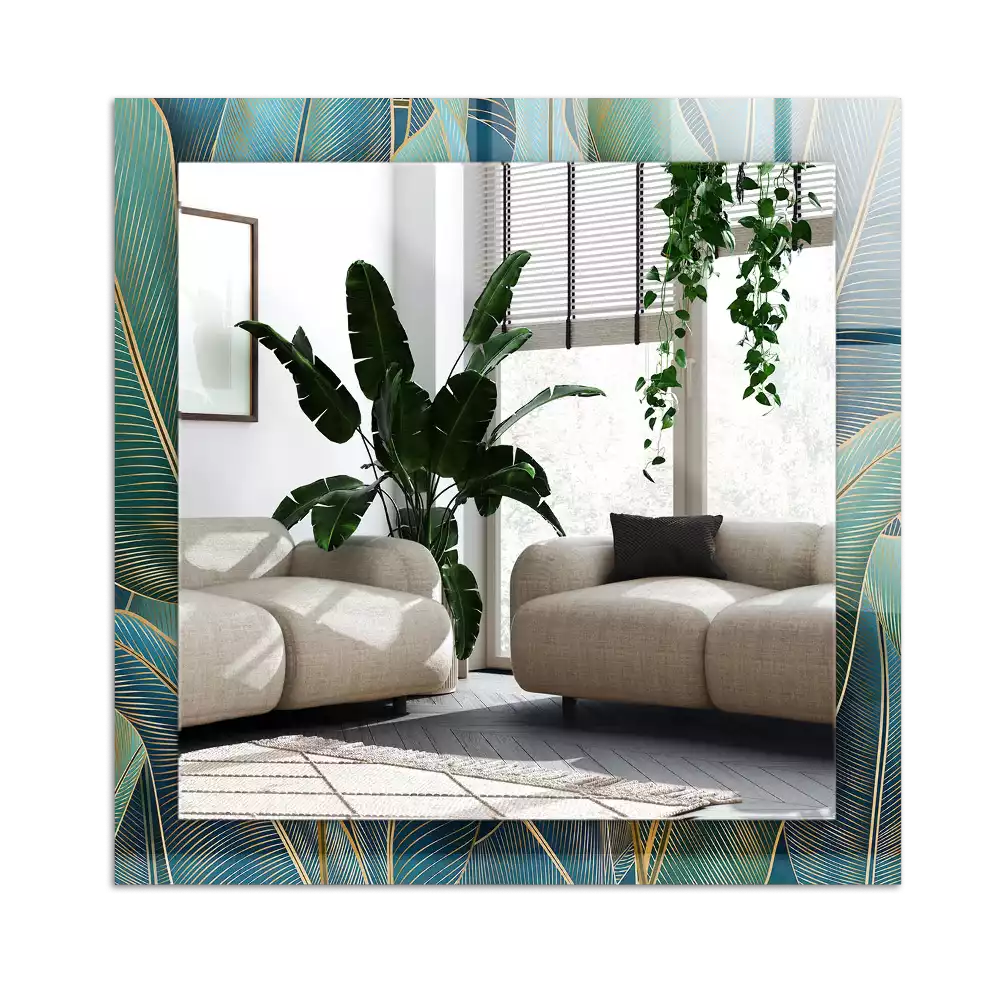 Miroir décoratif rectangulaire Feuilles lignes