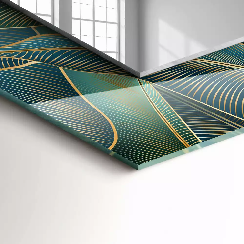 Miroir décoratif rectangulaire Feuilles lignes