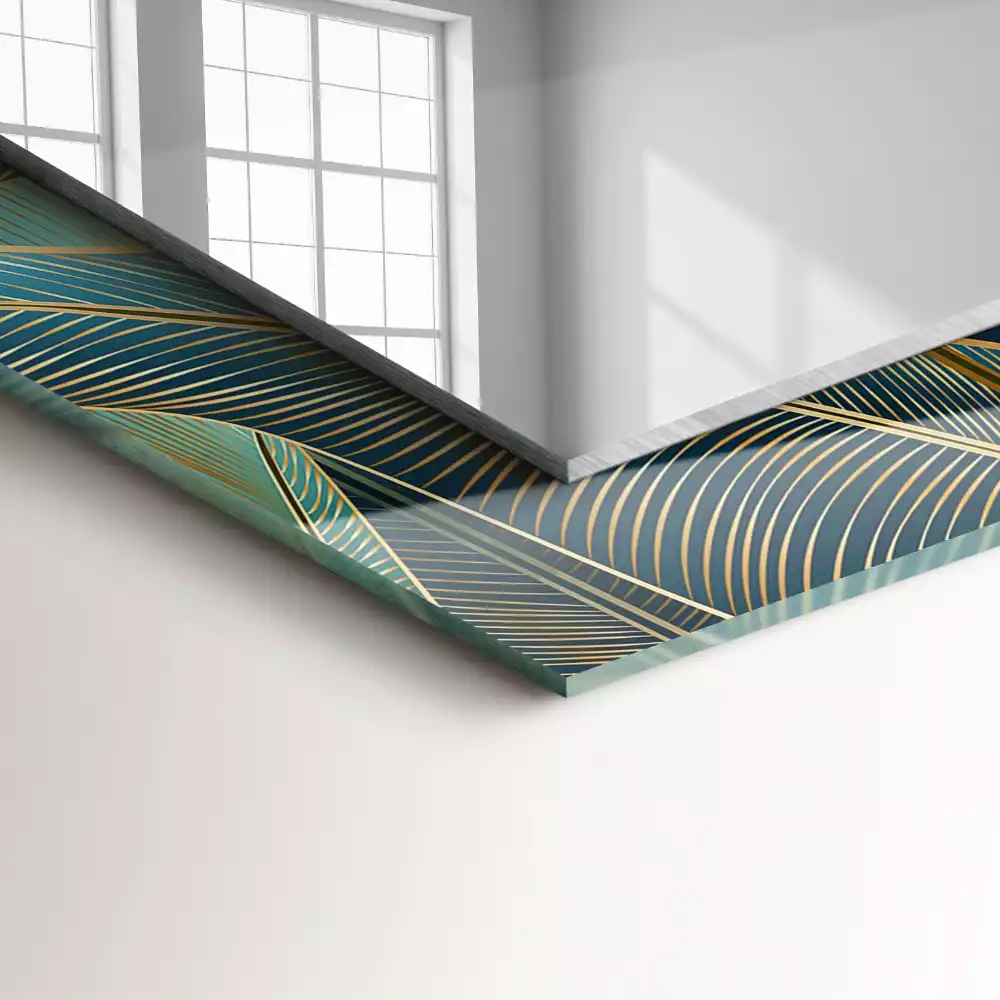 Miroir décoratif rectangulaire Feuilles lignes