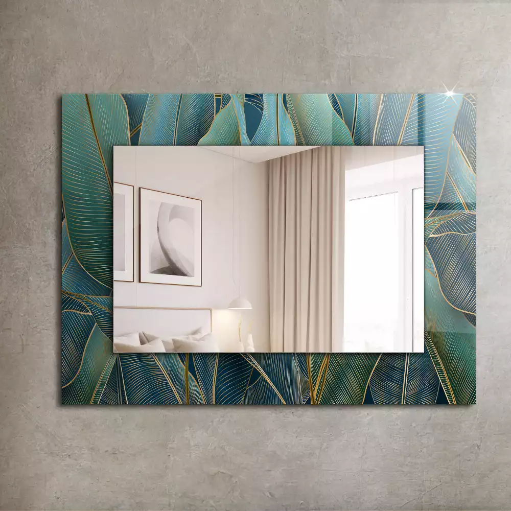Miroir décoratif rectangulaire Feuilles lignes