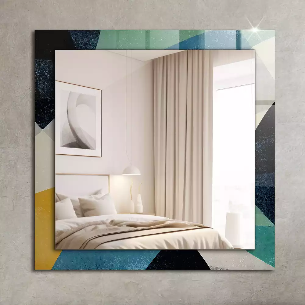 Miroir avec imprimé rectangulaire Motifs colorés abstraits