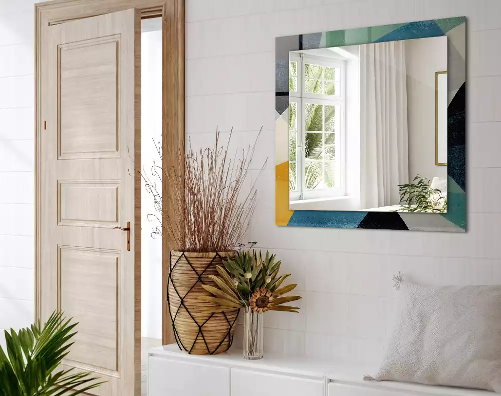 Miroir avec imprimé rectangulaire Motifs colorés abstraits