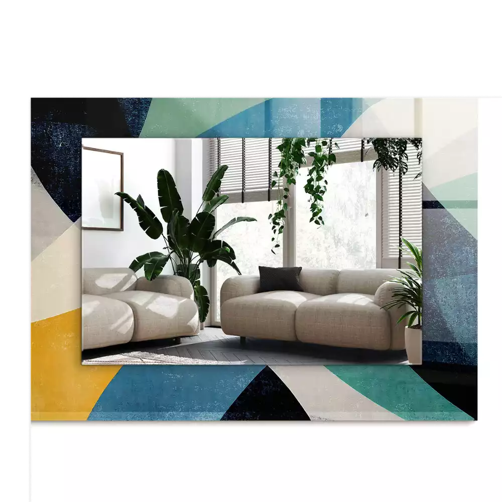 Miroir avec imprimé rectangulaire Motifs colorés abstraits