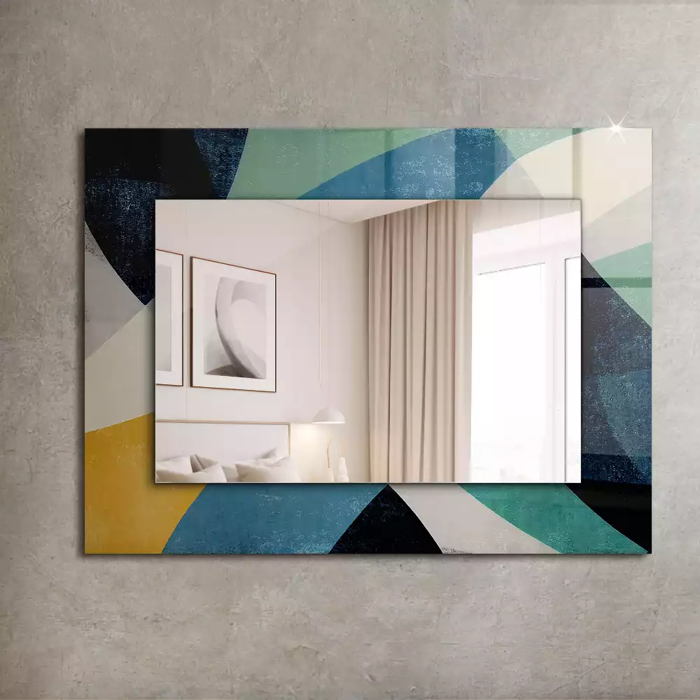 Miroir avec imprimé rectangulaire Motifs colorés abstraits