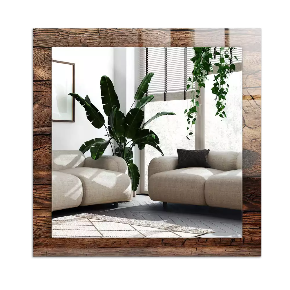 Miroir décoratif rectangulaire Texture bois planches