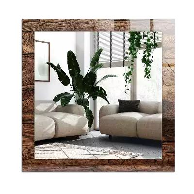 Miroir décoratif rectangulaire Texture bois planches