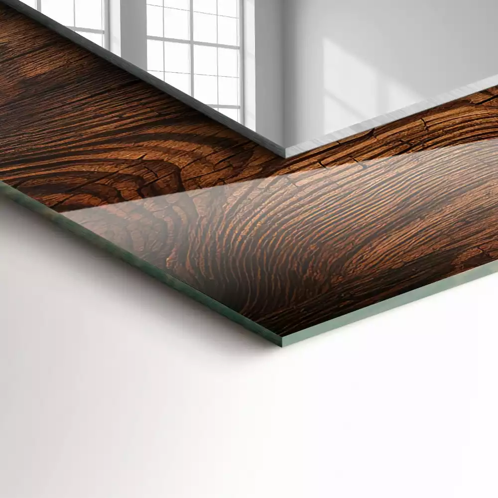 Miroir décoratif rectangulaire Texture bois planches