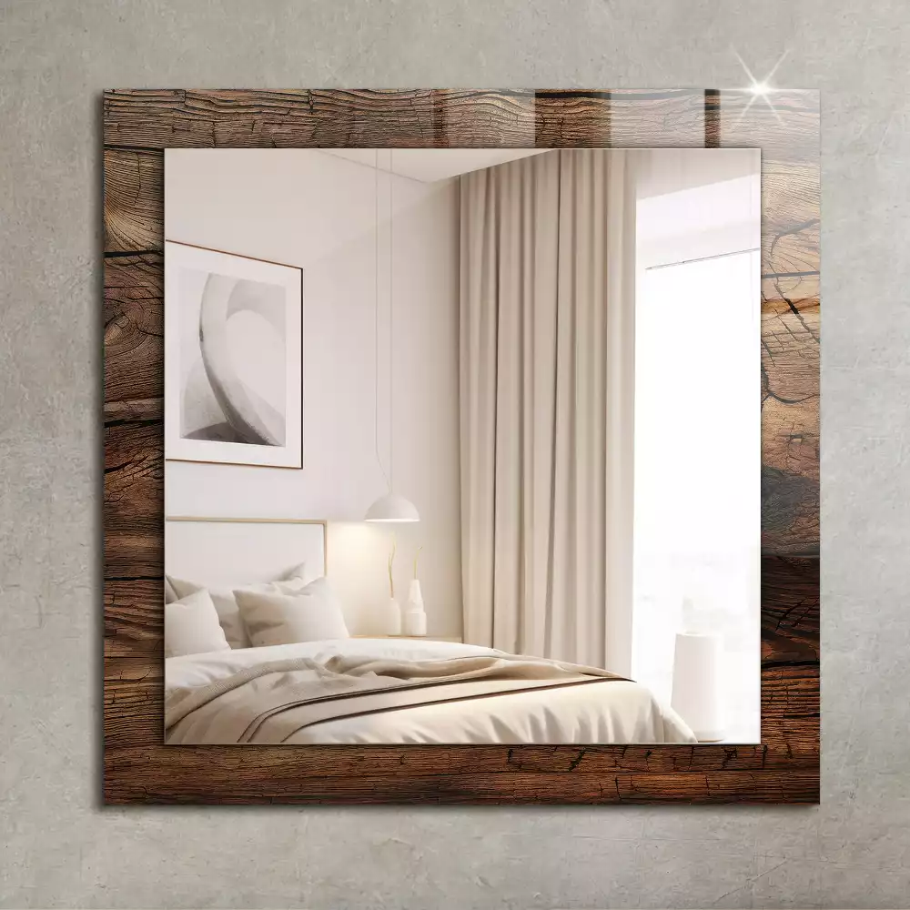 Miroir décoratif rectangulaire Texture bois planches