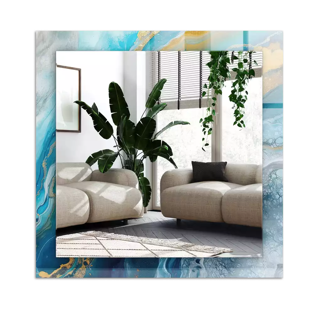 Miroir avec imprimé rectangulaire Marbre résine abstrait