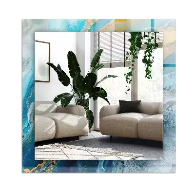 Miroir avec imprimé rectangulaire Marbre résine abstrait