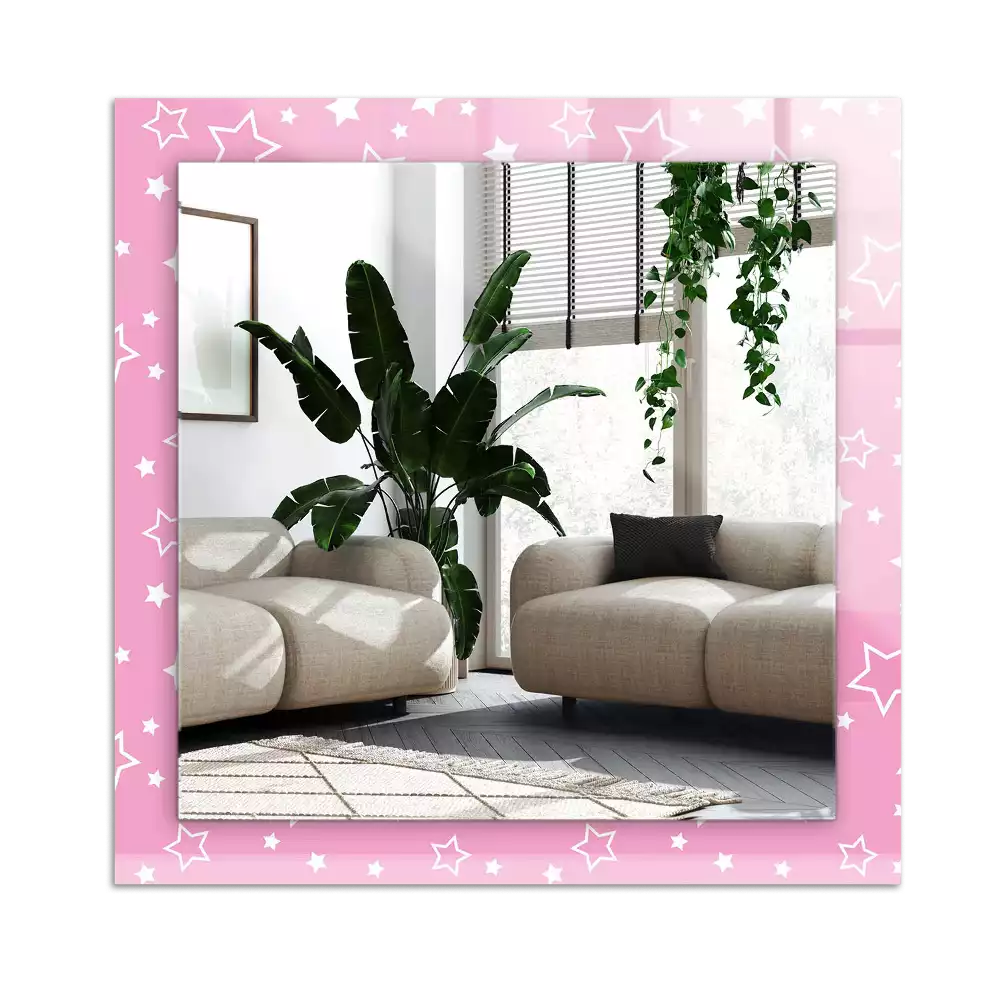 Miroir décoratif rectangulaire Étoiles roses