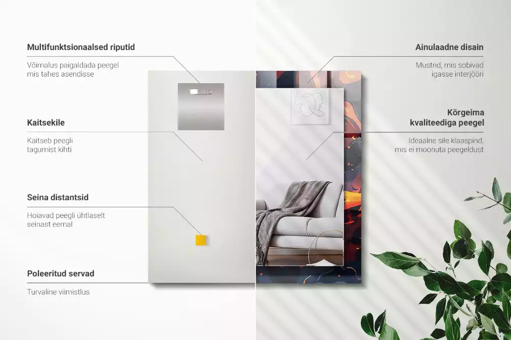 Miroir décoratif rectangulaire Lave volcanique