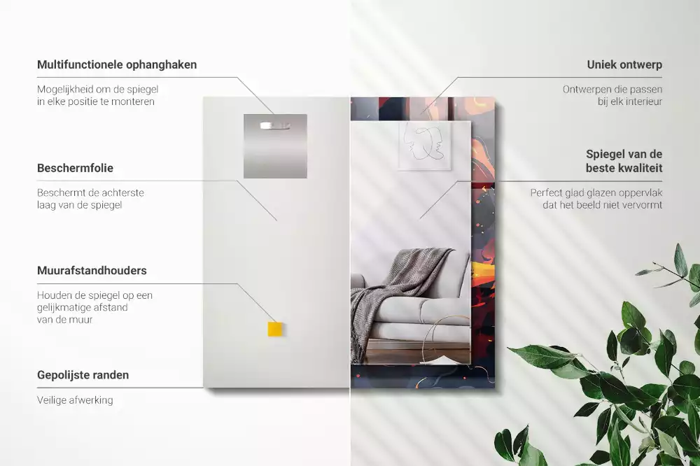 Miroir décoratif rectangulaire Lave volcanique