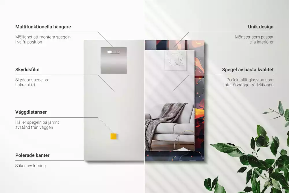 Miroir décoratif rectangulaire Lave volcanique