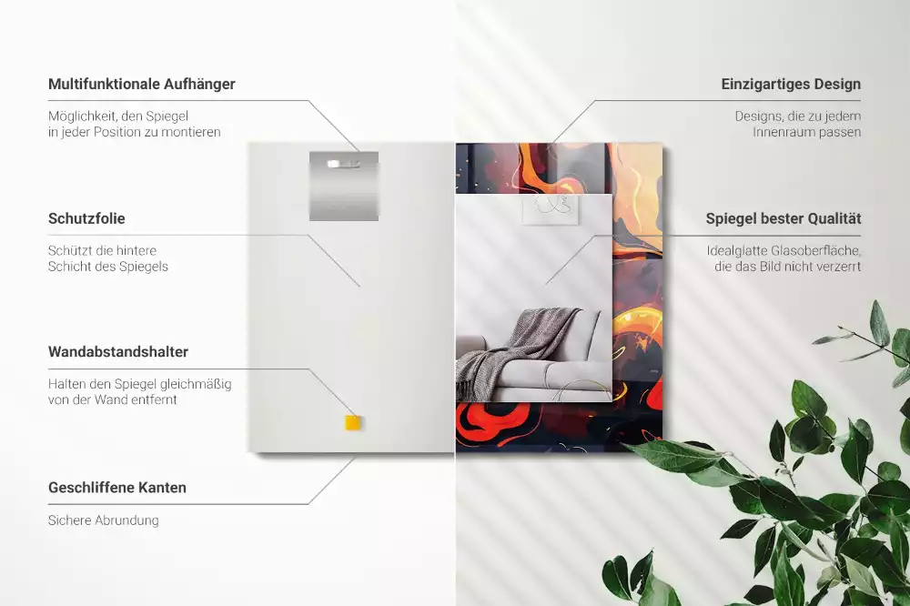 Miroir décoratif rectangulaire Lave volcanique