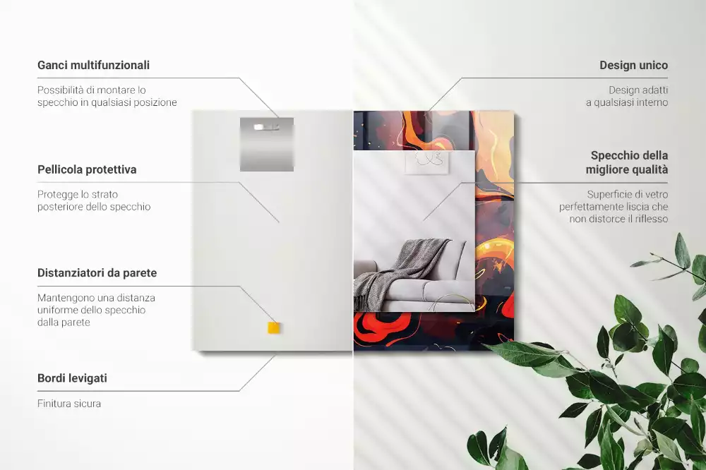 Miroir décoratif rectangulaire Lave volcanique