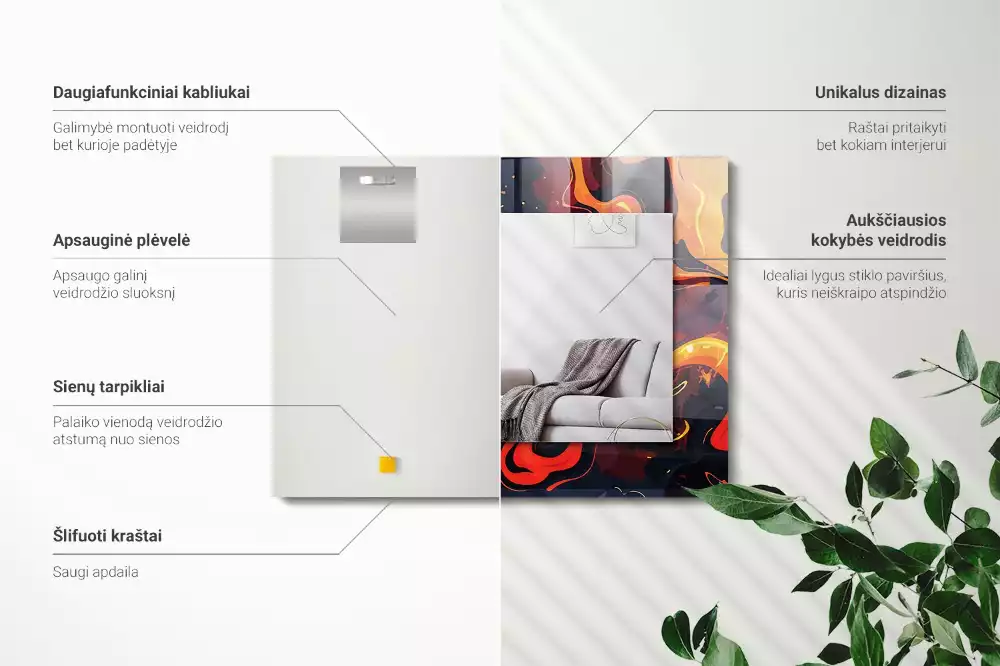 Miroir décoratif rectangulaire Lave volcanique