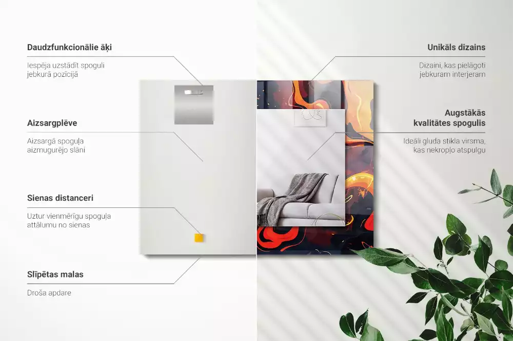 Miroir décoratif rectangulaire Lave volcanique