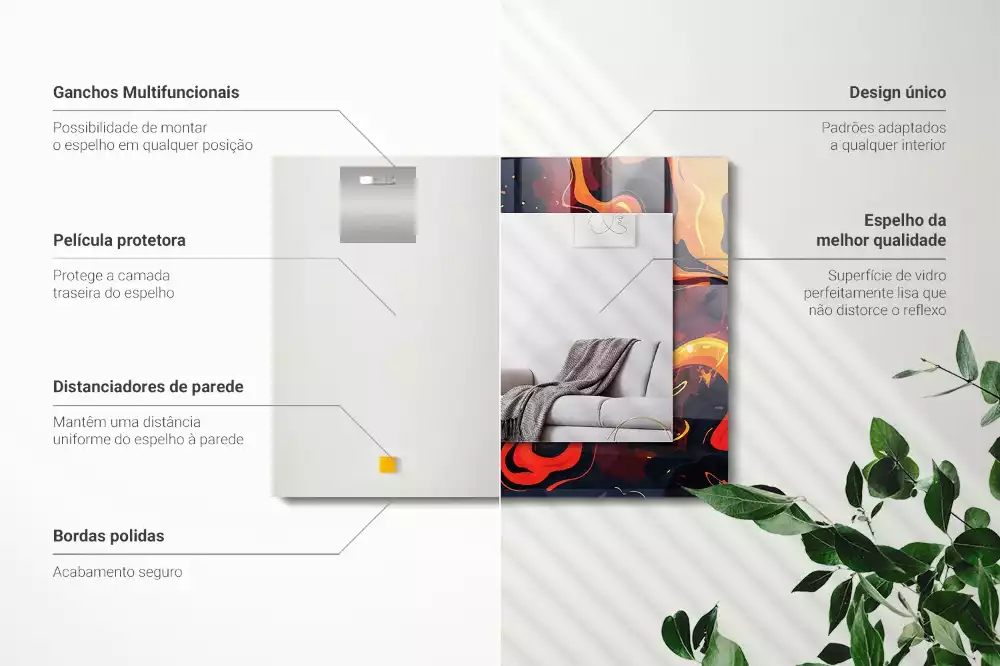 Miroir décoratif rectangulaire Lave volcanique