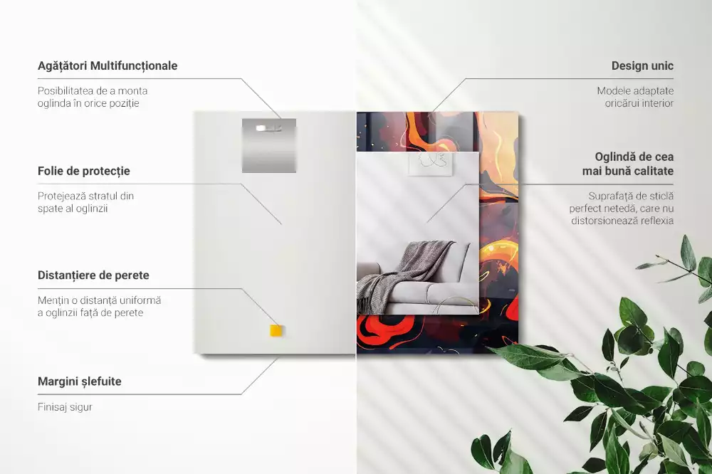 Miroir décoratif rectangulaire Lave volcanique