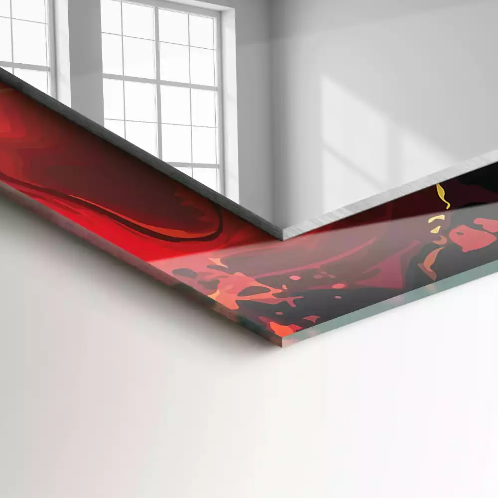 Miroir avec imprimé rectangulaire Lave abstraite