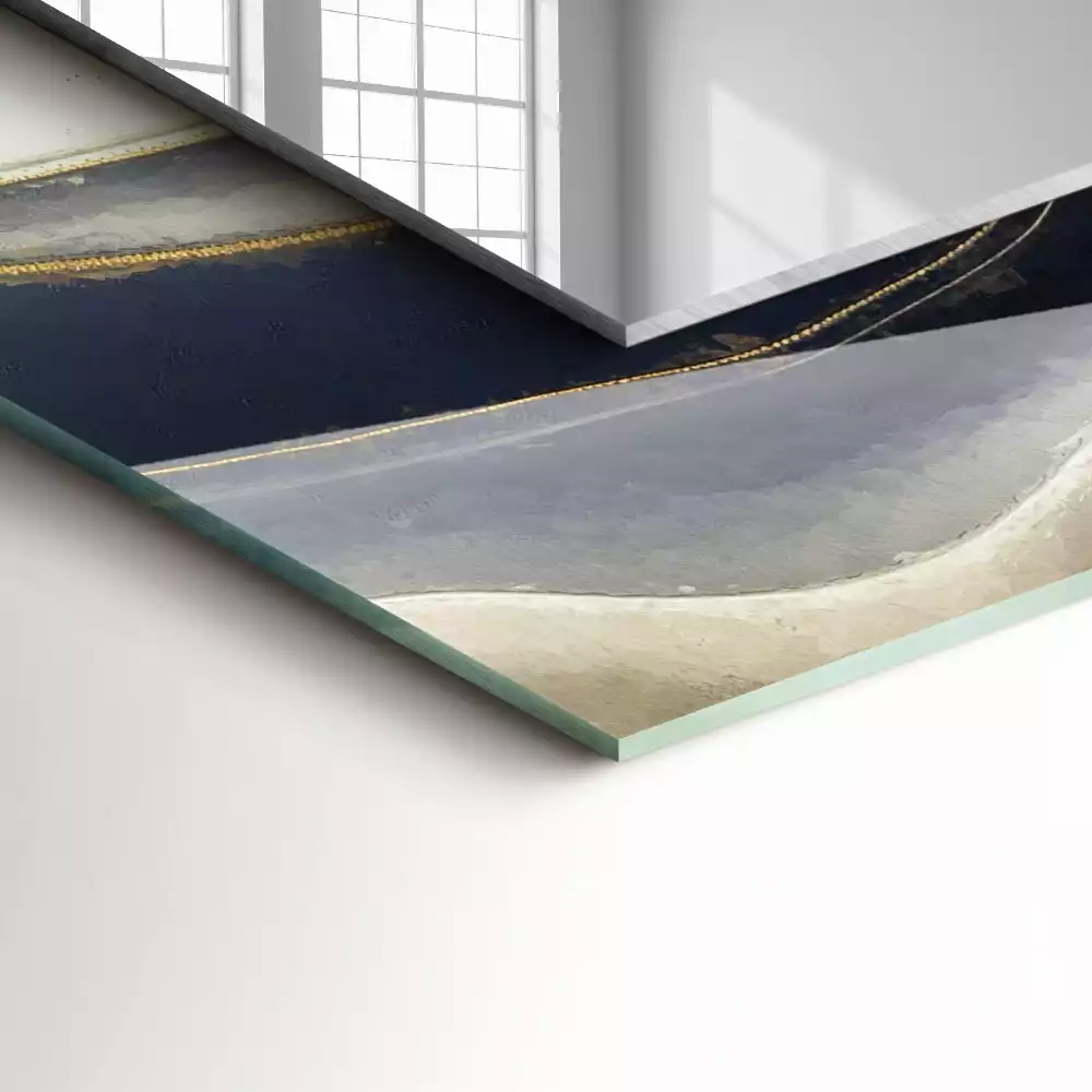 Miroir avec imprimé décoratif rectangulaire Vagues de couleurs abstraites