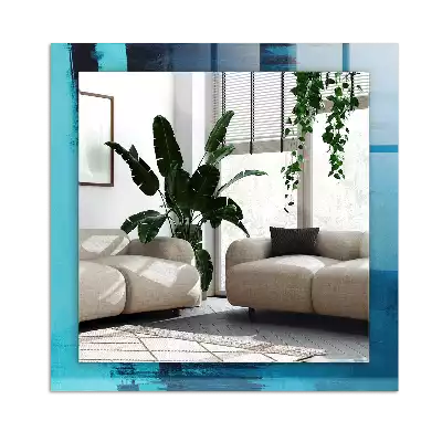 Miroir décoratif rectangulaire Art abstrait bleu