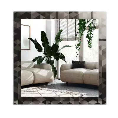 Miroir avec imprimé rectangulaire Triangles noir et gris