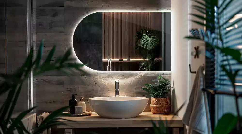 Miroir en forme d arche avec rétroéclairage LED
