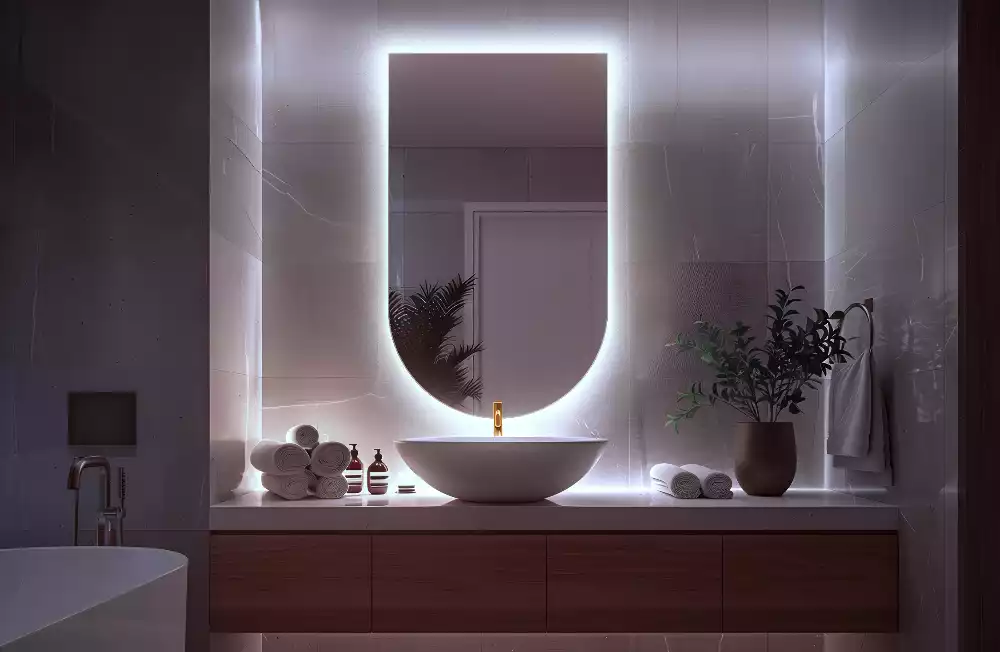 Miroir en forme d arche avec rétroéclairage LED