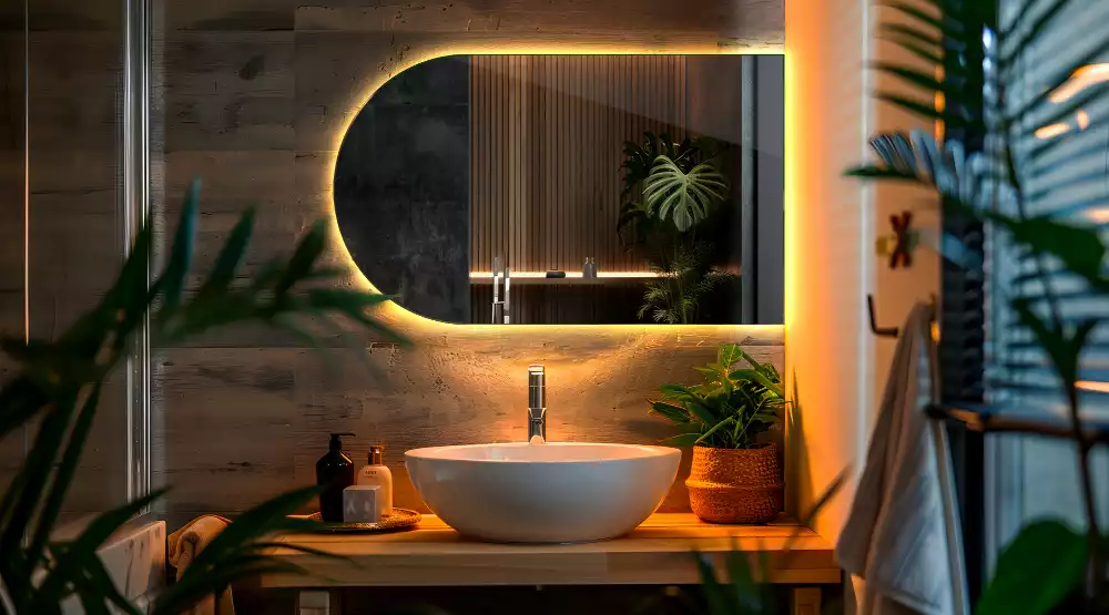 Miroir en forme d arche avec rétroéclairage LED