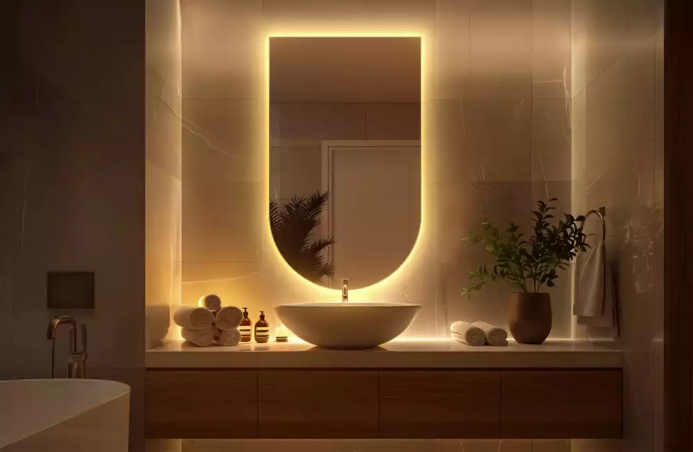 Miroir en forme d arche avec rétroéclairage LED