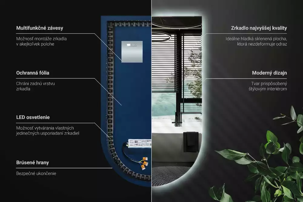 Miroir en forme d arche avec rétroéclairage LED
